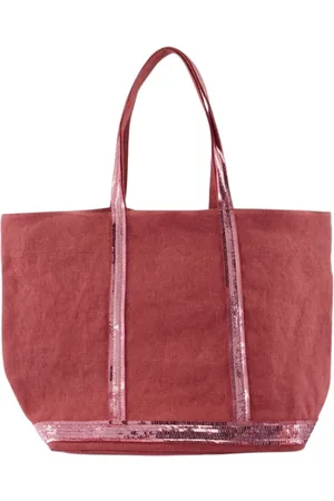 Vanessa Bruno Linen Shopping Bag with Leather Lining
