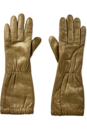 Bottega Veneta Gloves, female, , 7 IN, Embossed Logo Leather Gloves
