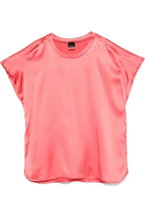 Pinko Blouses, female, , M, Silk Short Sleeve Shirt