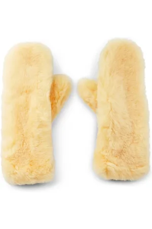 Bottega Veneta Shearling Leather Logo Gloves