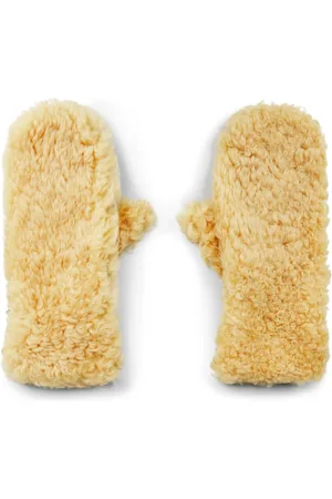 Bottega Veneta Gloves, male, , 8 1/2 IN, Shearling Leather Logo Gloves