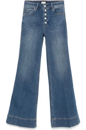 ALICE+OLIVIA Wide Jeans, female, , W25, Indigo Classic Jeans with Contrast Stitching