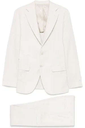 ELEVENTY Striped Linen Wool Silk Suit