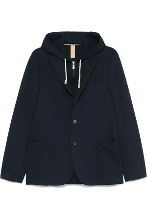 ELEVENTY Blazers, male, , L, Cotton Hooded Jacket with Detachable Hood