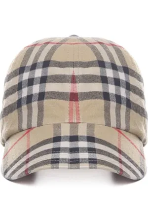 Burberry Nova Plaid Pattern Cotton Hat