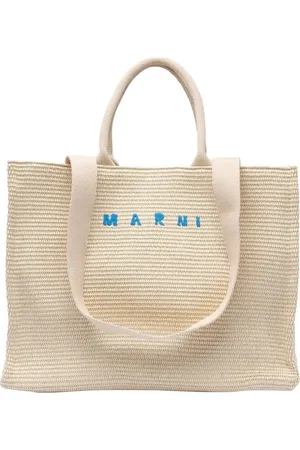 Marni Tote Bags, male, , ONE SIZE, Basket Bag with Leather Details