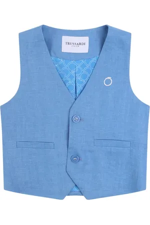 Trussardi Linen Sleeveless with Logo Embroidery