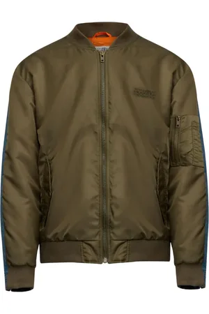 Maison Margiela Bomber Jackets, male, , M, Military Green Bomber Jacket with Denim