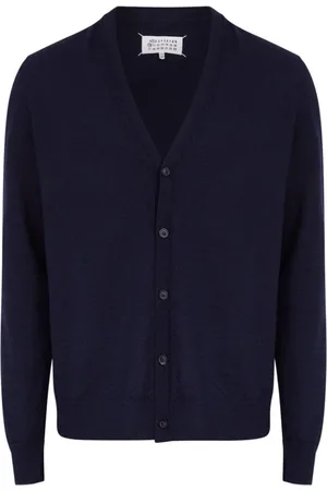Maison Margiela Navy Cardigan with Button Closure