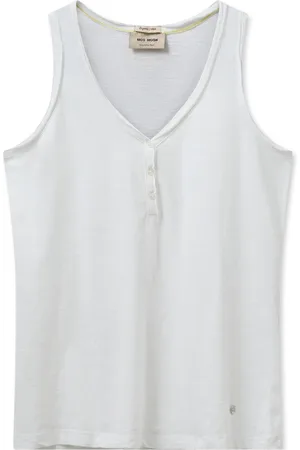 Mos Mosh Sleeveless Tops, female, , S, Basic Tank Top with Button Detail