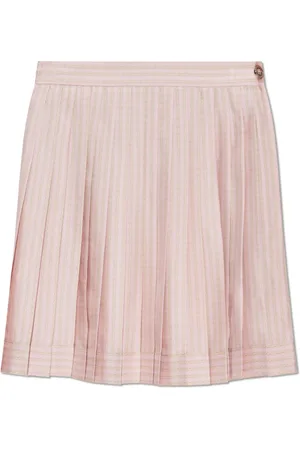 VERSACE Pleated silk skirt