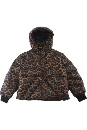 John Richmond Leopard Print Hooded Puffer Jacket