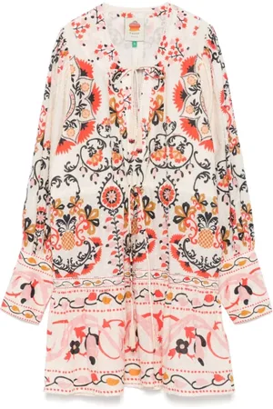 Farm Rio Short Dresses, female, , S, Almond Beige Drawstring Dress