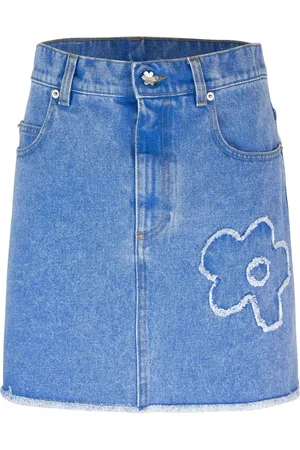 Marni Denim Skirts, female, , 2XS, Denim Mini Skirt with Embroidered Patches