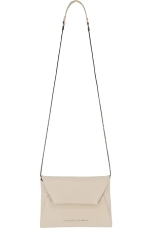 Brunello Cucinelli Cross Body Bags, female, , ONE SIZE, Leather Envelope Clutch with Jewellery Strap