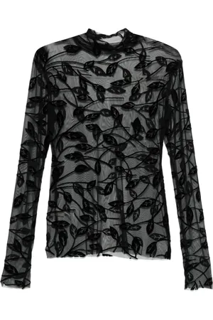 Norma Kamali Sheer Crew Neck Top