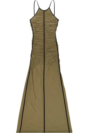 Diesel Khaki Sheer Dress with Spaghetti Straps