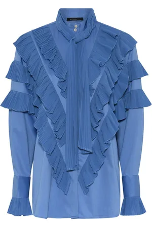 Bruuns Bazaar Pleated Shirt with Tie Neck