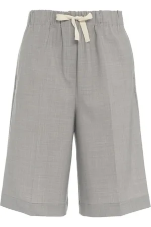 SEMICOUTURE Long Shorts, female, , M, Luxurious Grey Bermudas Elastic Waistband
