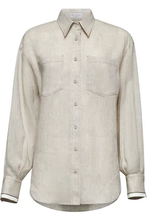 Brunello Cucinelli Shirts, female, , M, Elegant Button-Up Shirt with Embroidery