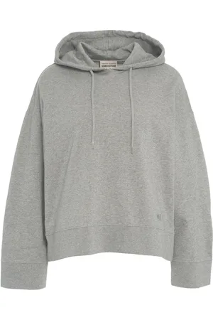 SEMICOUTURE Hoodies, female, , S, Grey Hoodie with Side Slits