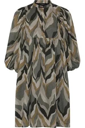 Bruuns Bazaar Print Dress with Puff Sleeves
