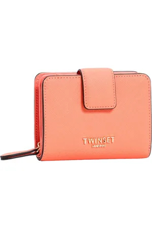 Twin-Set Wallets & Cardholders, female, , ONE SIZE, Coral Wallet with Metal Logo