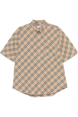 Burberry Short Sleeve Shirts, male, , L, Shirt with B Shield Embroidery