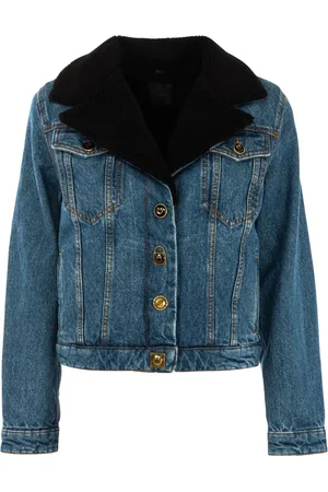 Pinko Denim Jacket with Fur Trim