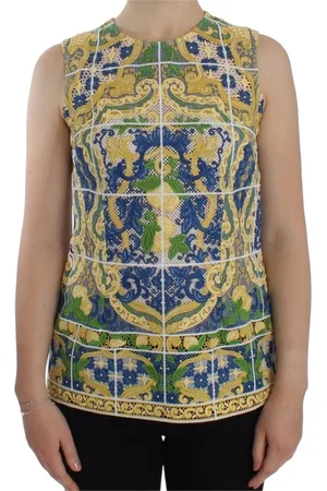 Dolce & Gabbana Majolica Embroidered Sleeveless Elegance