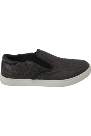 Dolce & Gabbana Elegant Gray Caiman Leather Loafers
