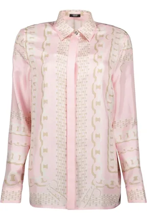 VERSACE Silk Shirt with Chain Print