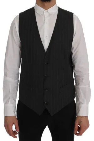 Dolce & Gabbana Vests, male, , L, Elegant Striped Single-Breasted Vest