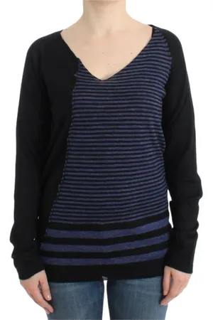 Costume National Striped V-Neck Pullover in