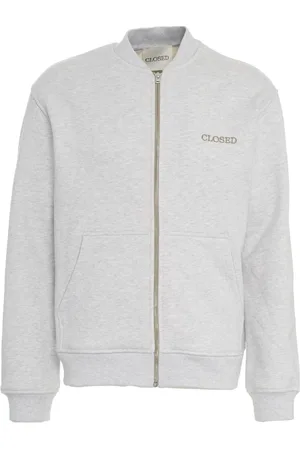 Closed Zip-throughs, male, , M, Grey Sweat Bomber Jacket