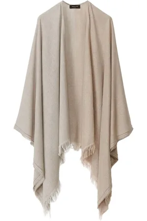 Fabiana Filippi Sand Fringed Cape Jacket