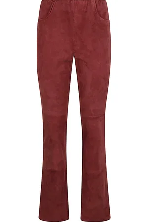 VIA MASINI 80 Leather Trousers, female, , XS, Flared Trousers with High Waist