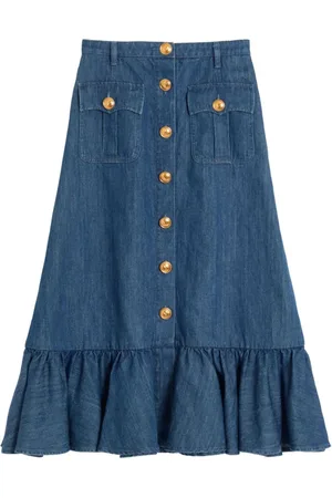 VALENTINO Midi Skirts, female, , S, Skirt with Front Button Fastening