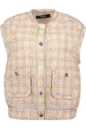 VERSACE Vests, female, , XS, Sleeveless Tweed Vest Spring-Summer 2025