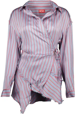 Diesel Shirts, female, , L, Striped Wrap Style Top
