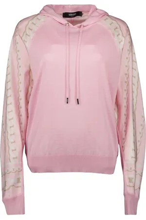 VERSACE Hoodies, female, , XS, Silk and cotton hoodie