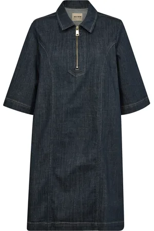 Mos Mosh Denim Dress with ½ Sleeves and Zipper
