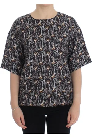 Dolce & Gabbana Enchanted Sicily Silk Blouse with Key Print