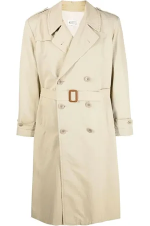 Maison Margiela Trench Coats, male, , L, Rain Coat with Button Closure and Belt