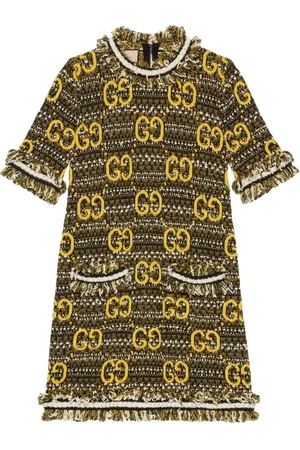 Gucci Jacquard G Monogram Wool Dress