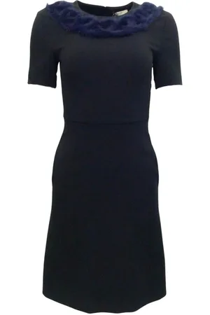 Fendi Short Dresses, female, , 2XS, Knitted Mink Collar Dress