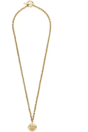 Patou Necklaces, female, , ONE SIZE, Golden Coin Pendant Necklace