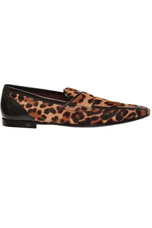 Dolce & Gabbana Leopard Print Pony Hair Loafers