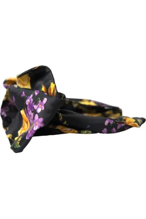 Dolce & Gabbana Hair Accessories, female, , ONE SIZE, Black Floral Silk Headband Diadem