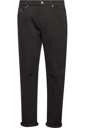 Brunello Cucinelli Slim-fit Jeans, male, , 2XL, Jeans with Asymmetric Button Closure